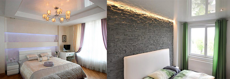 Натяжной потолок в спальне