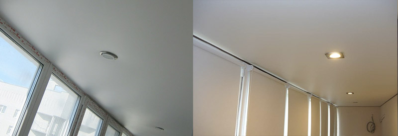 Натяжной потолок на балконе