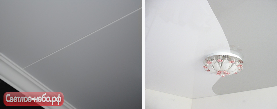 Шовные и без шовные натяжные потолки